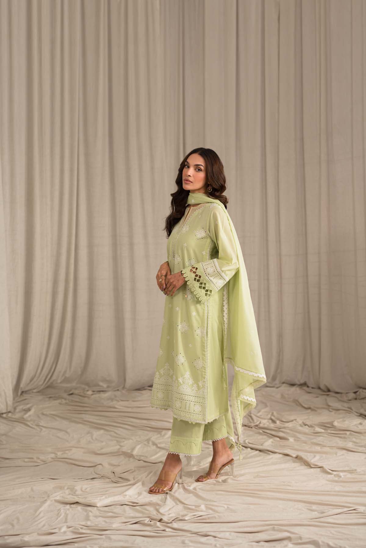 Sahar | Mirage Spring Luxury 24 | Chikankari 3 Piece - Riwayat-e-Khas