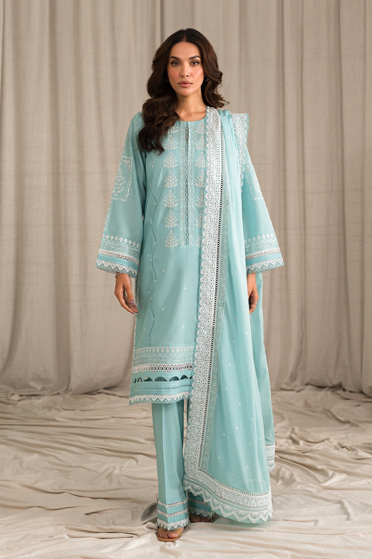 Sahar | Mirage Spring Luxury 24 | Chikankari 3 Piece - Riwayat-e-Khas
