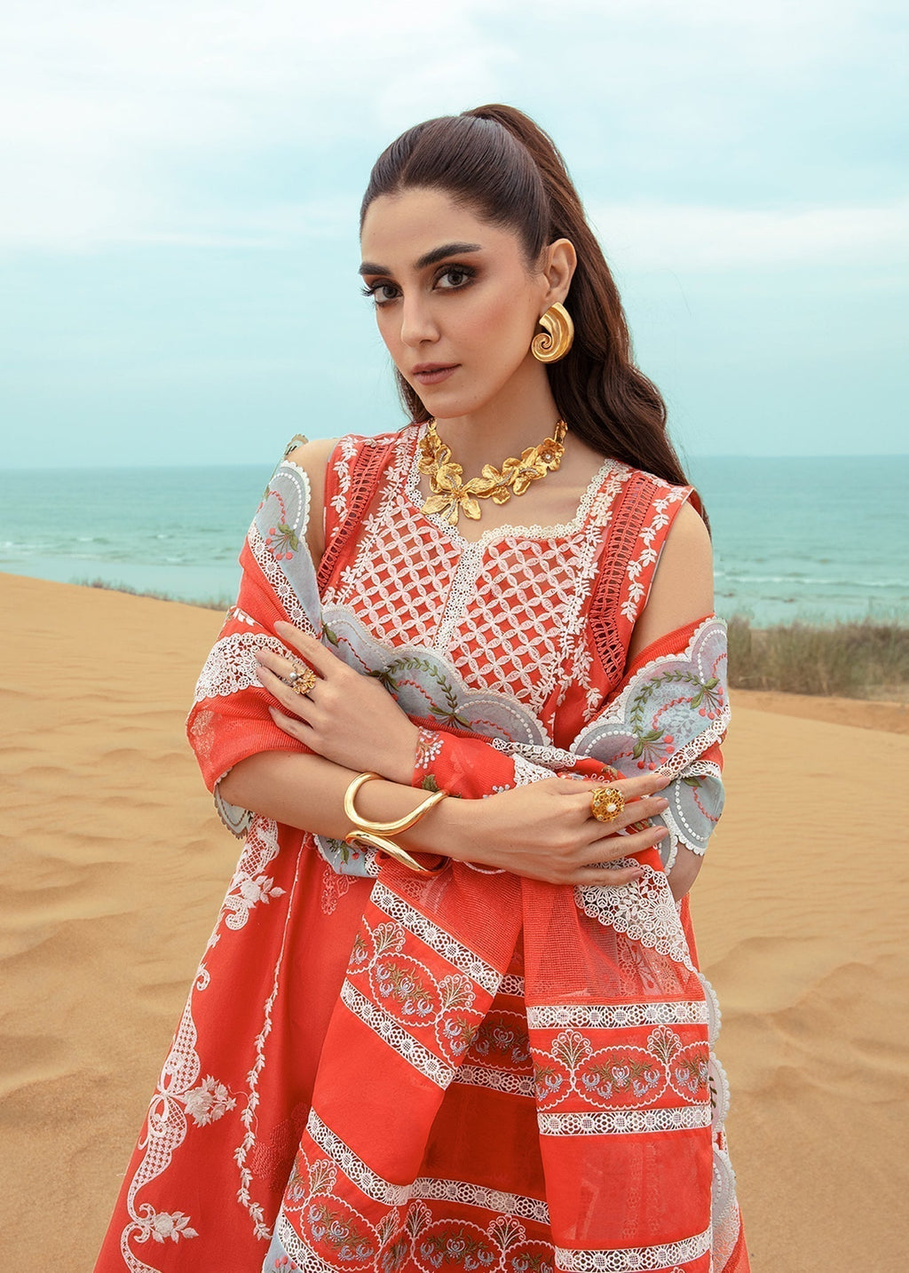 Crimson | Lawn 24 | Stars of Fire - Fiesta Coral - House Of Anaya