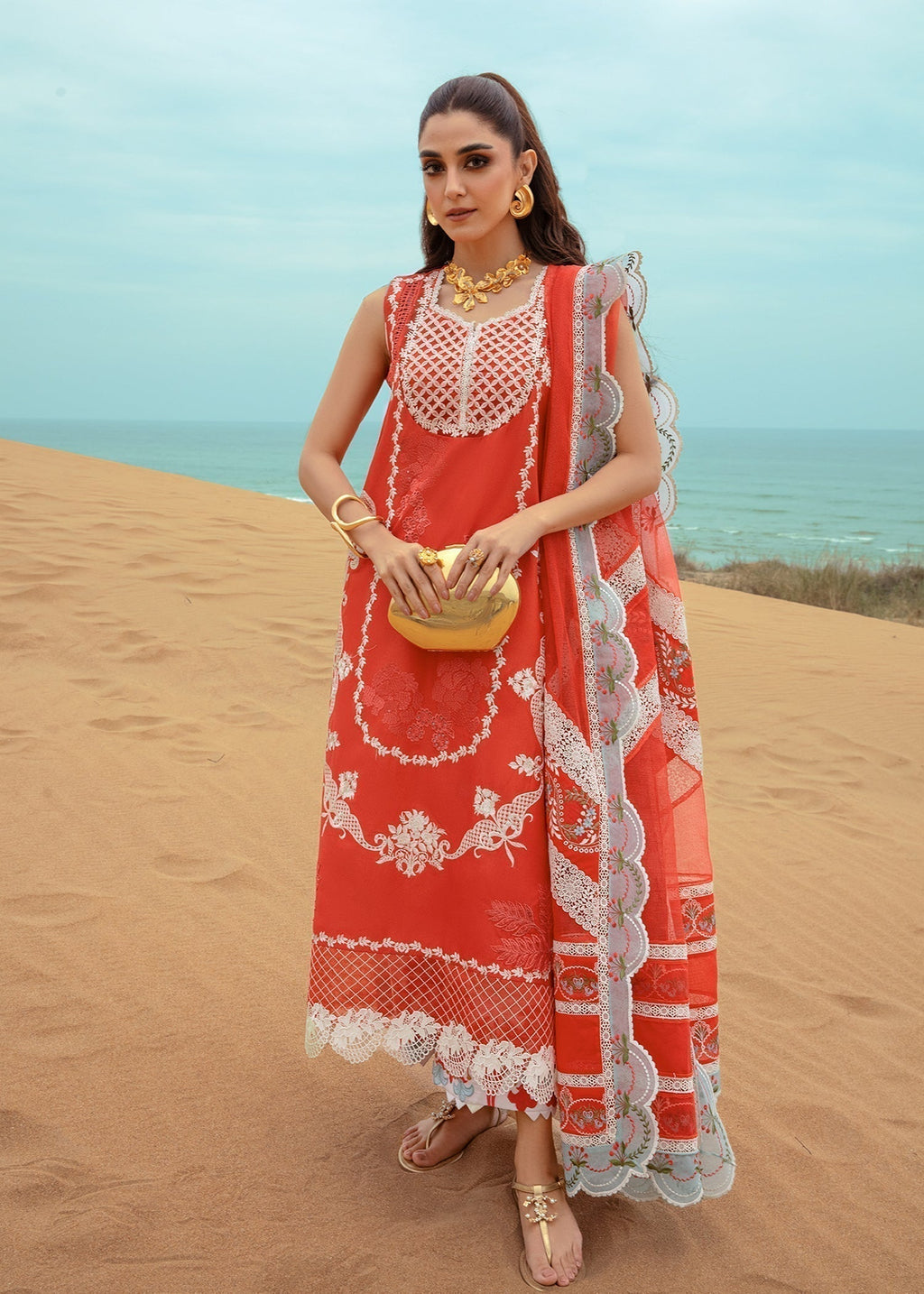 Crimson | Lawn 24 | Stars of Fire - Fiesta Coral - House Of Anaya