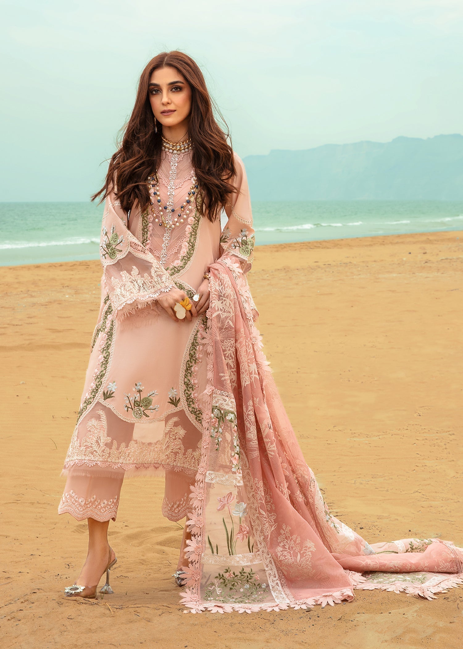 Crimson | Lawn 24 | Winds of Eden - Rose - House Of Anaya