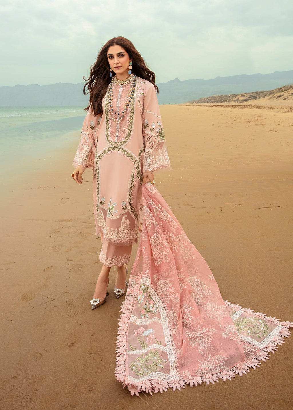 Crimson | Lawn 24 | Winds of Eden - Rose - House Of Anaya