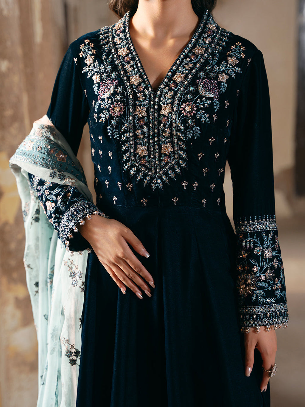 Flossie | Siara Velvet Formals | V-101 - House Of Hania