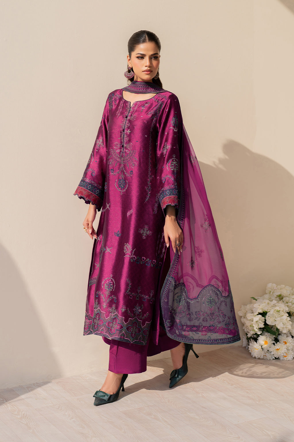 Iznik | Festive Formal | UE-436 Embroidered Pure silk