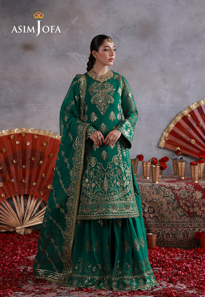 Asim Jofa | Ishq e Eid | AJULN-16 Embroidered Chiffon 3 Pcs