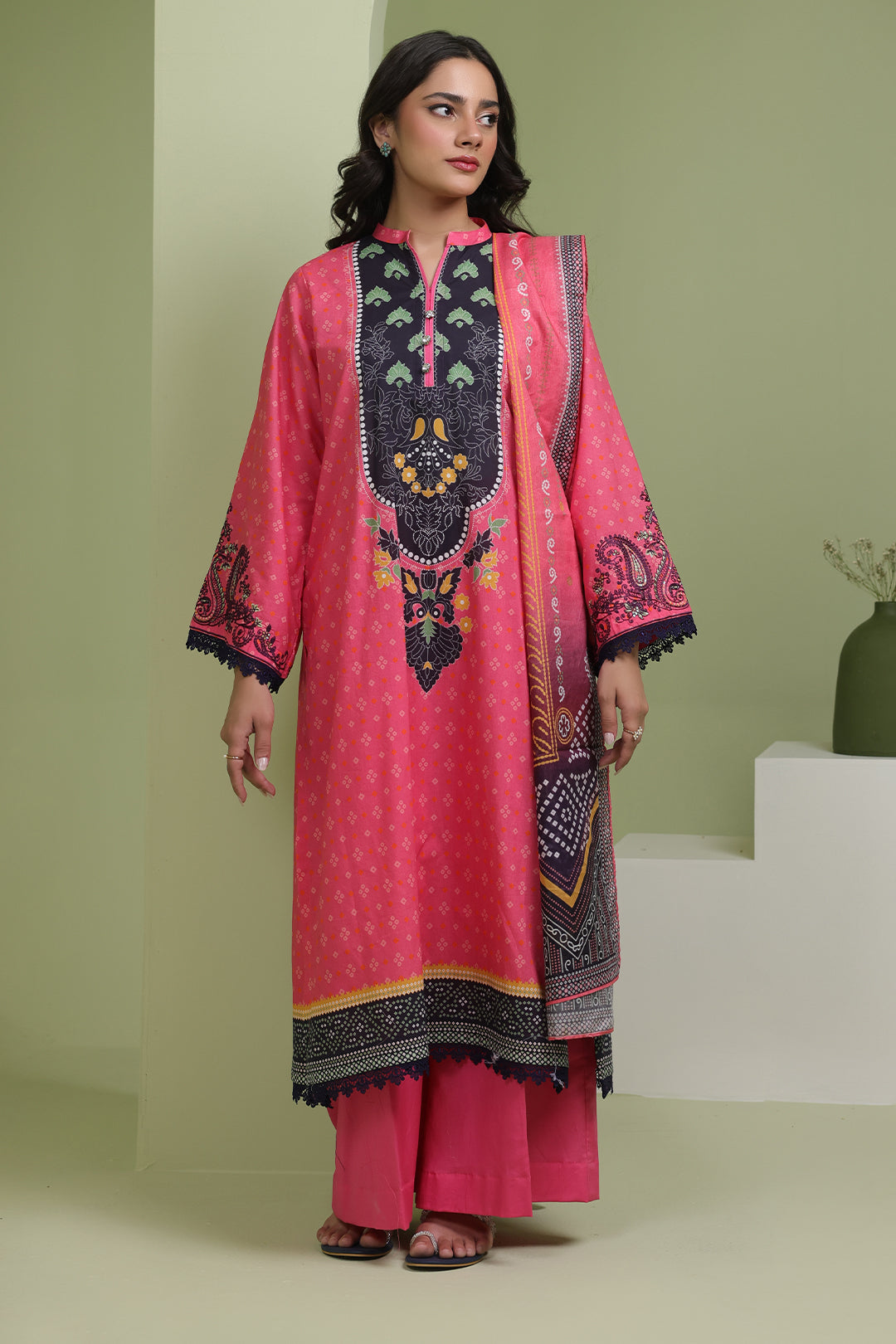 Zellbury | Unstitched 2 Piece Lawn | Embroidered Shirt Dupatta - 1171 - Libasekhas