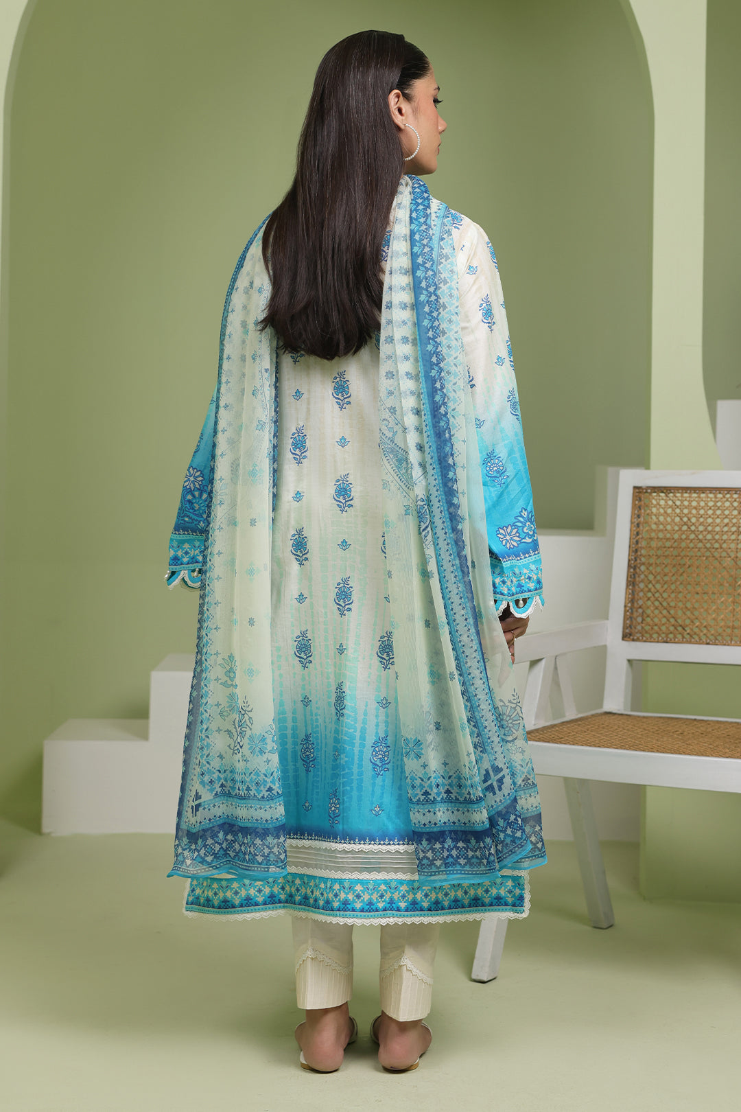 Zellbury | Unstitched 2 Piece Lawn | Embroidered Shirt Dupatta - 1694 - Libasekhas