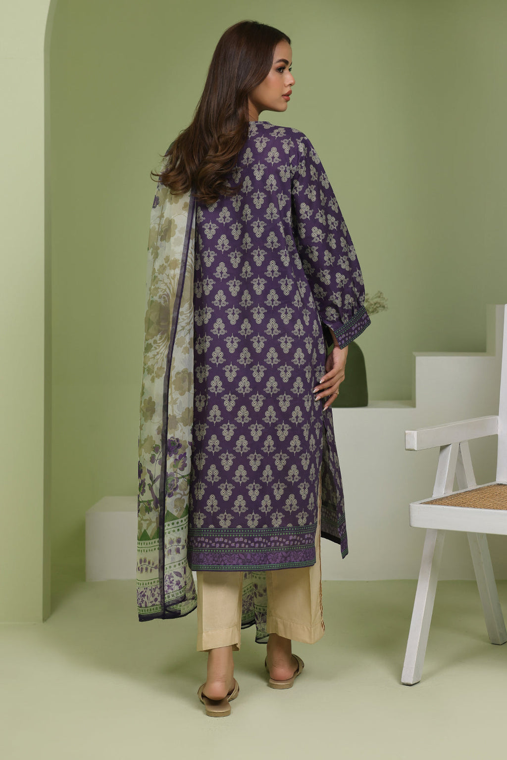 Zellbury | Unstitched 2 Piece Lawn | Embroidered Shirt Dupatta - 1695 - Libasekhas