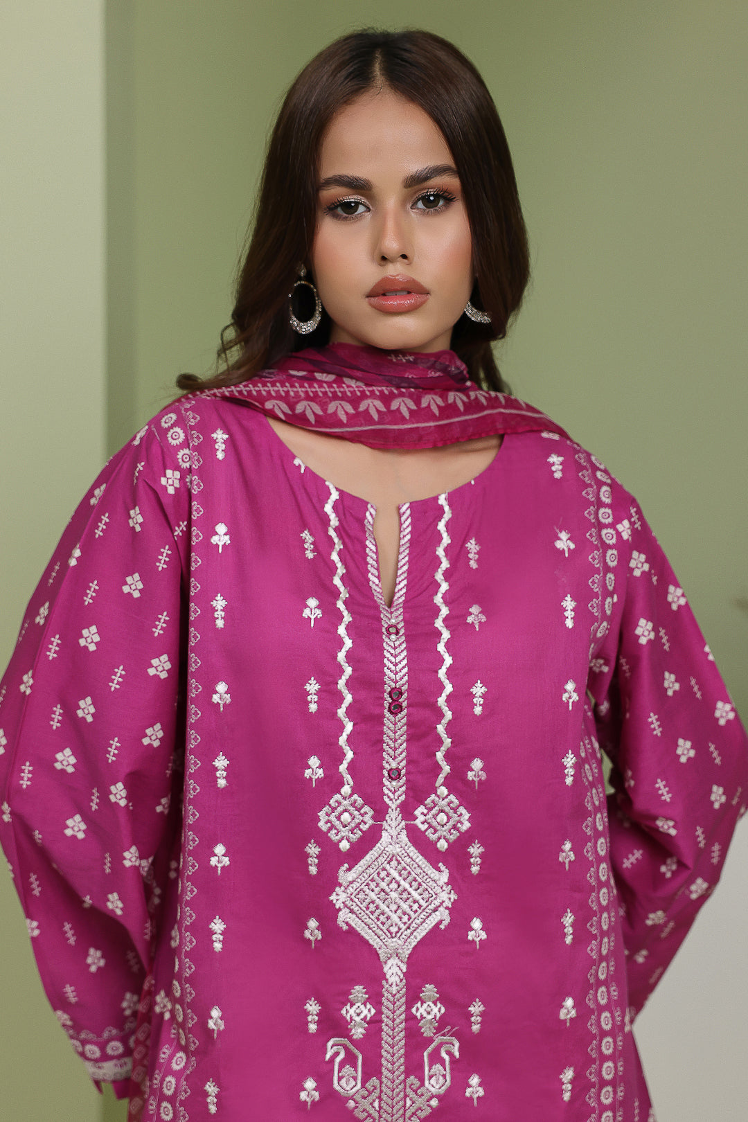 Zellbury | Unstitched 2 Piece Lawn | Embroidered Shirt Dupatta - 1717 - Libasekhas