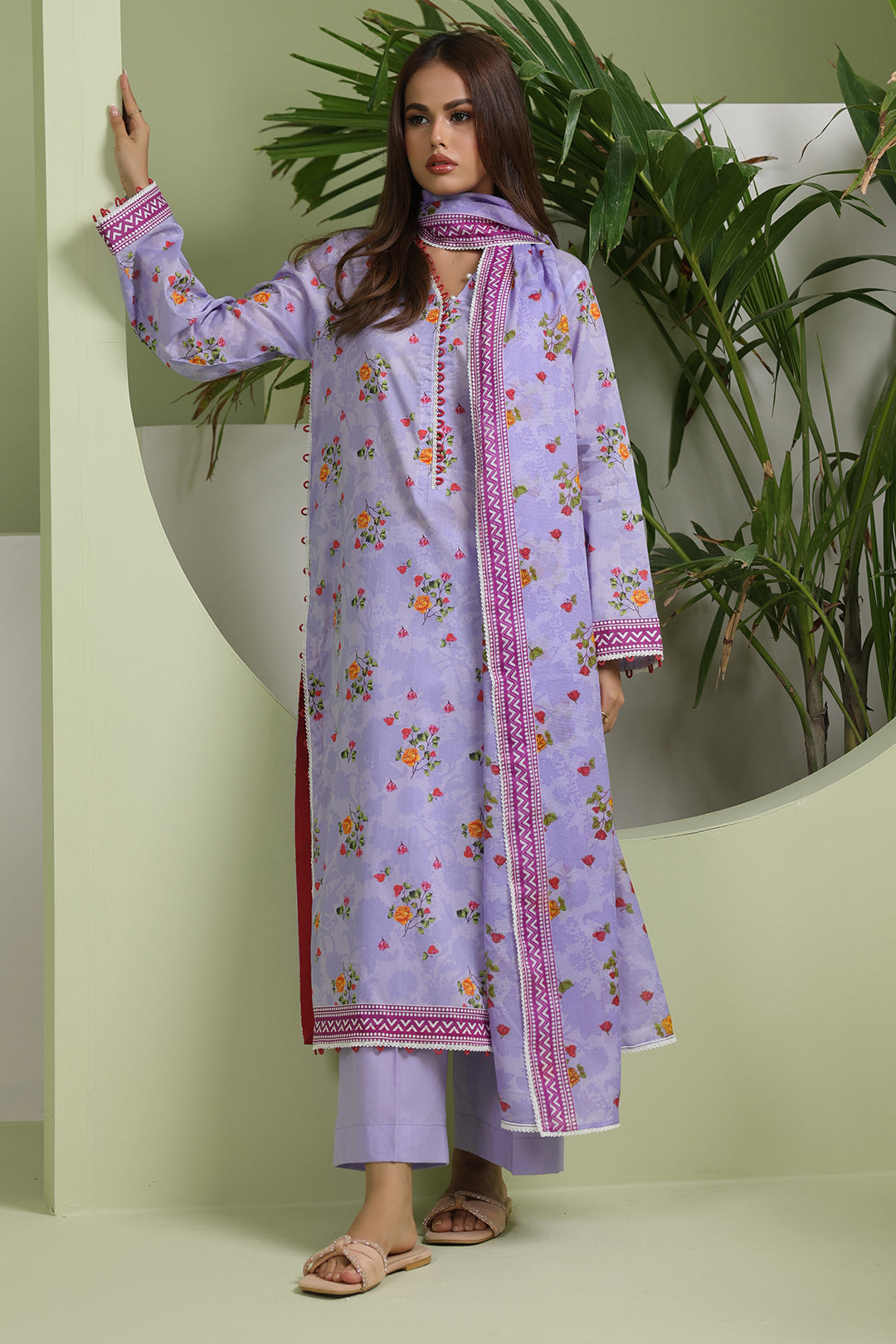 Zellbury | Unstitched 3 Piece Lawn | Shirt Shalwar Dupatta - 1420 - Libasekhas