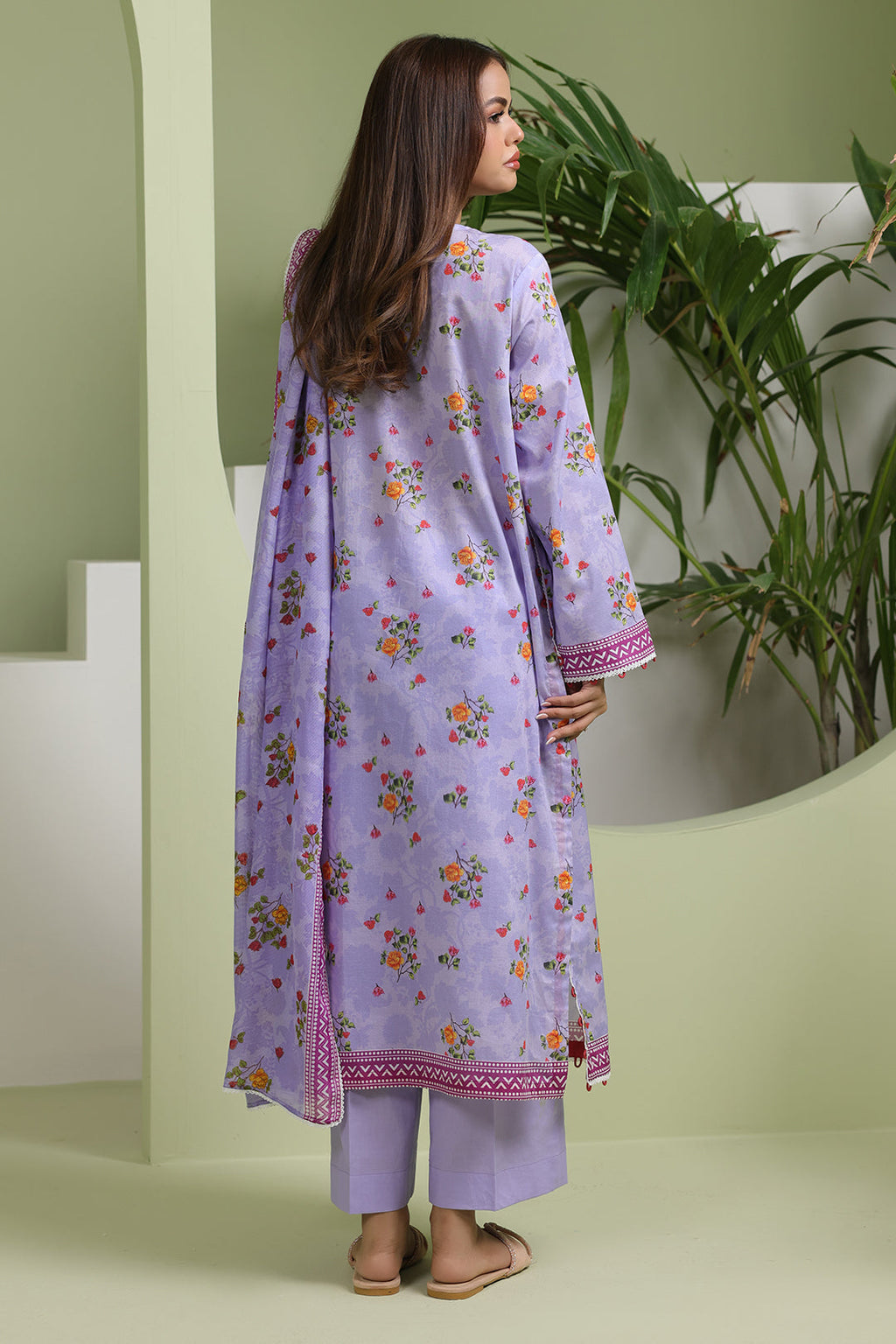 Zellbury | Unstitched 3 Piece Lawn | Shirt Shalwar Dupatta - 1420 - Libasekhas