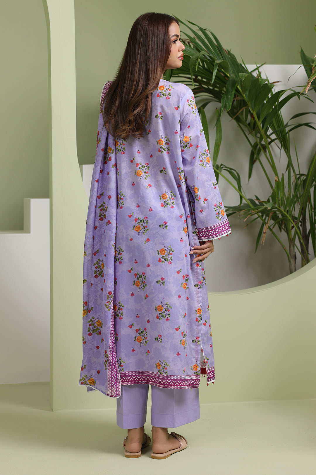 Zellbury | Unstitched 3 Piece Lawn | Shirt Shalwar Dupatta - 1420 - Libasekhas