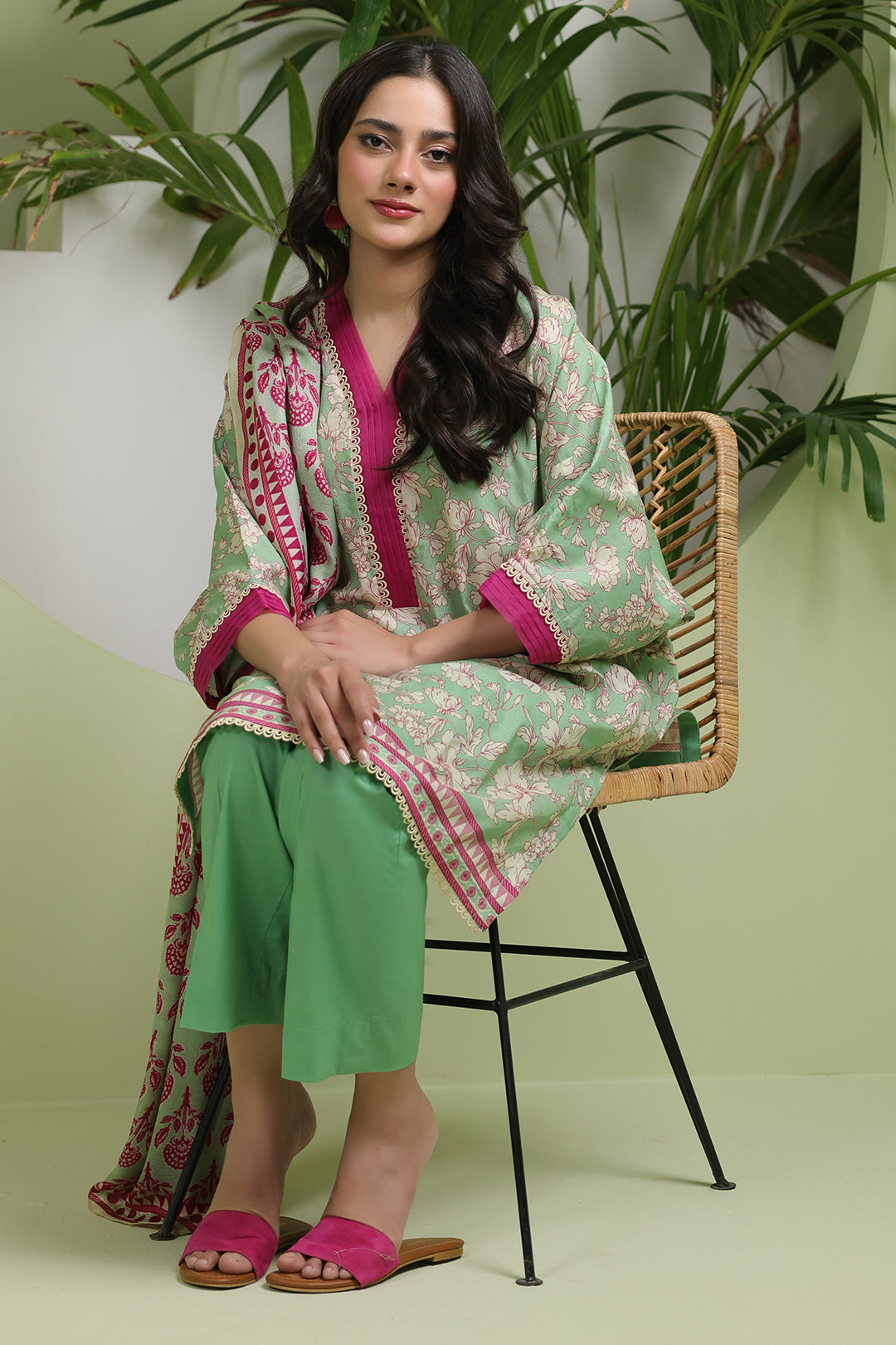 Zellbury | Unstitched 3 Piece Lawn | Shirt Shalwar Dupatta - 1502 - Libasekhas