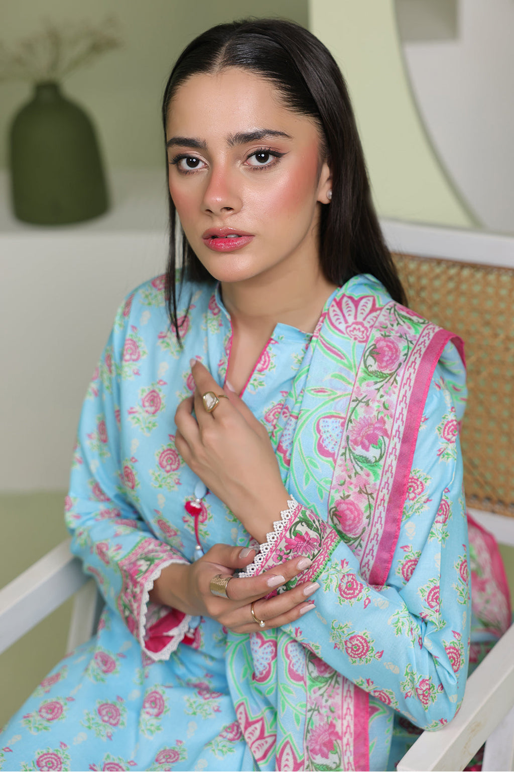 Zellbury | Unstitched 3 Piece Lawn | Shirt Shalwar Dupatta - 1571 - Libasekhas