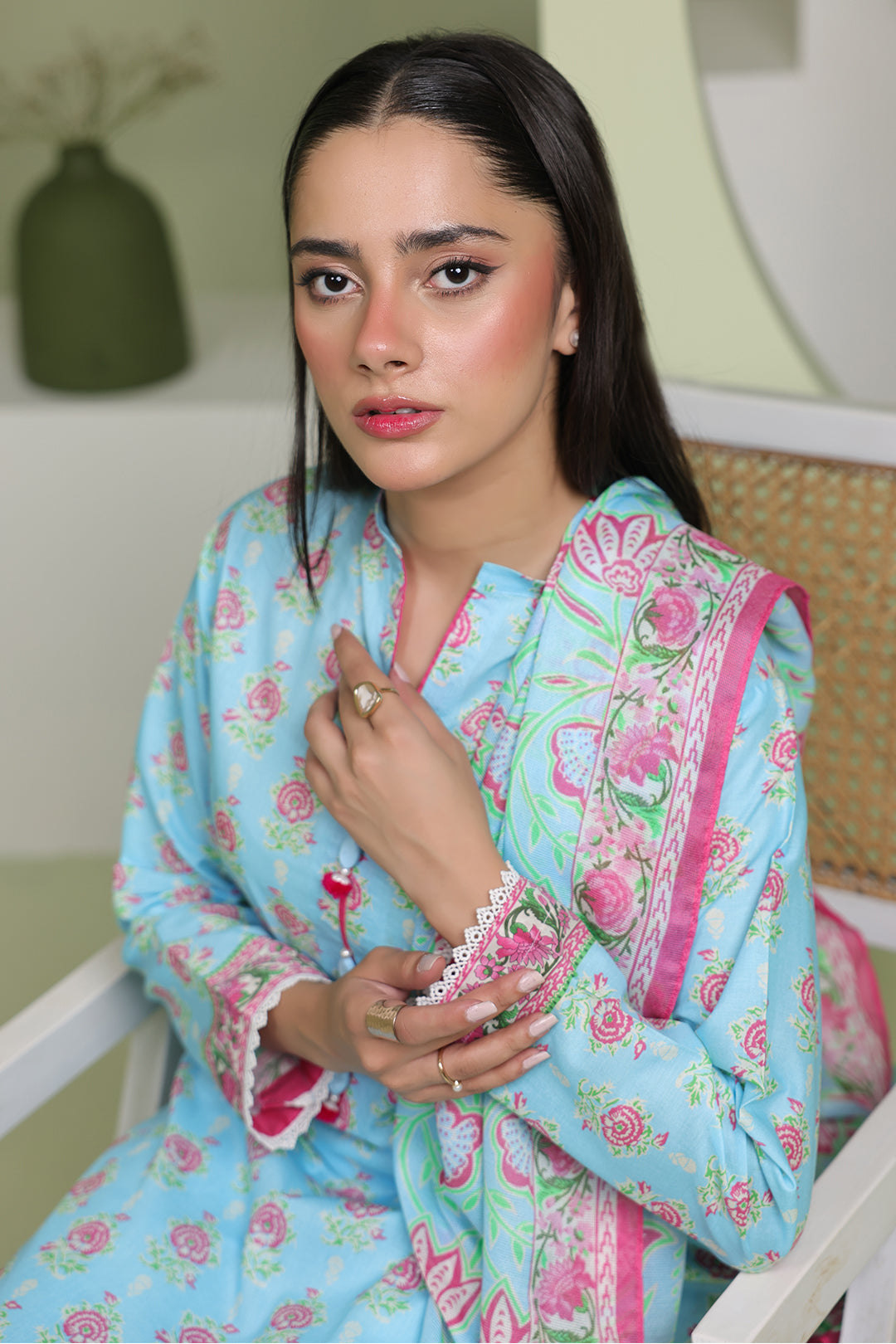 Zellbury | Unstitched 3 Piece Lawn | Shirt Shalwar Dupatta - 1571 - Libasekhas