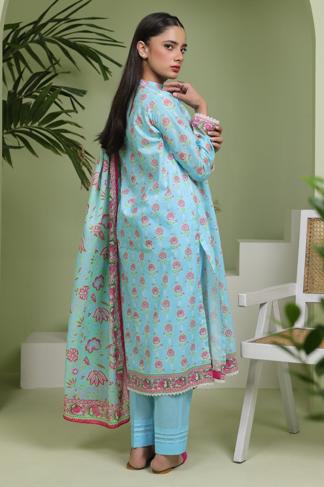 Zellbury | Unstitched 3 Piece Lawn | Shirt Shalwar Dupatta - 1571 - Libasekhas