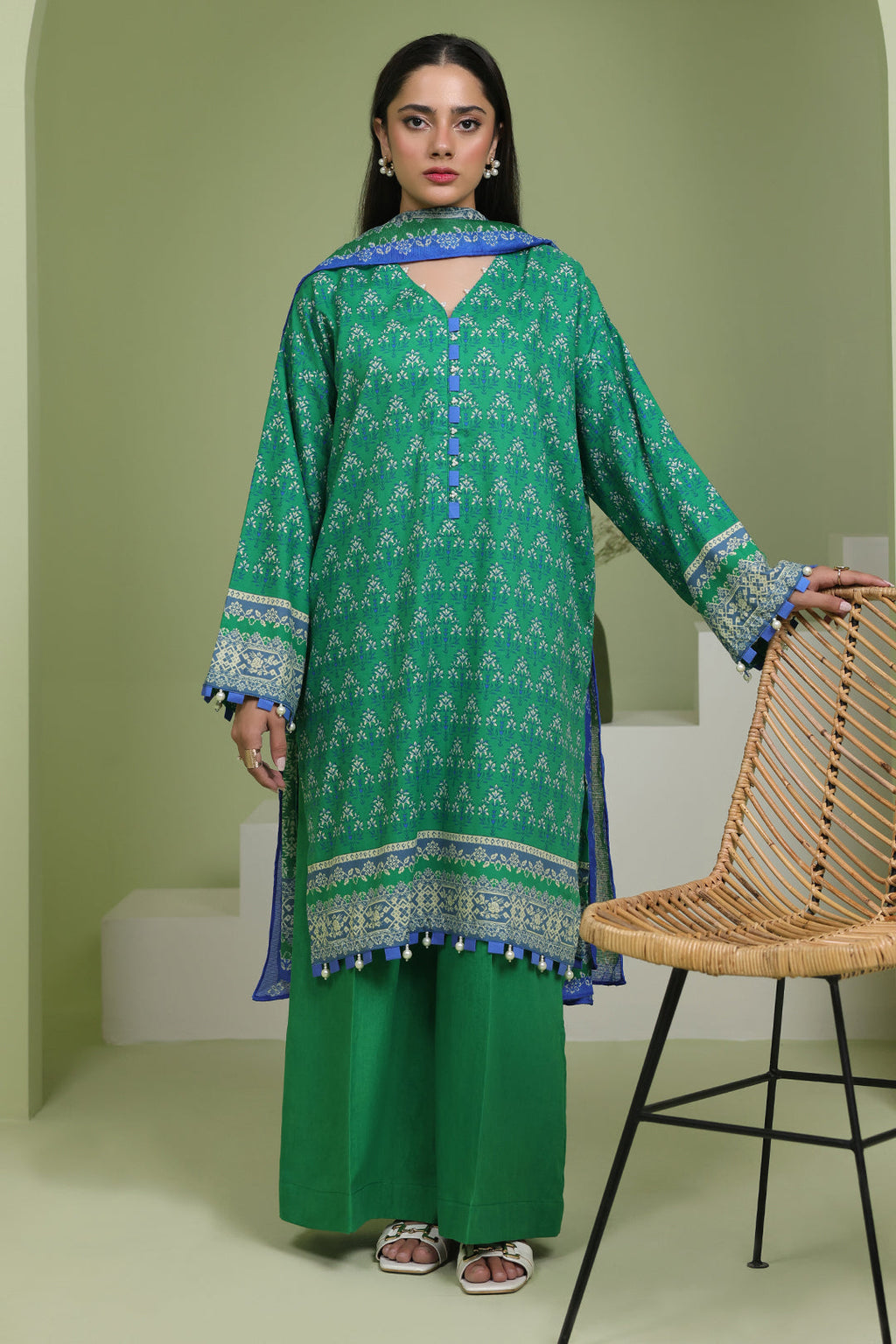 Zellbury | Unstitched 3 Piece Lawn | Shirt Shalwar Dupatta - 1697 - Libasekhas