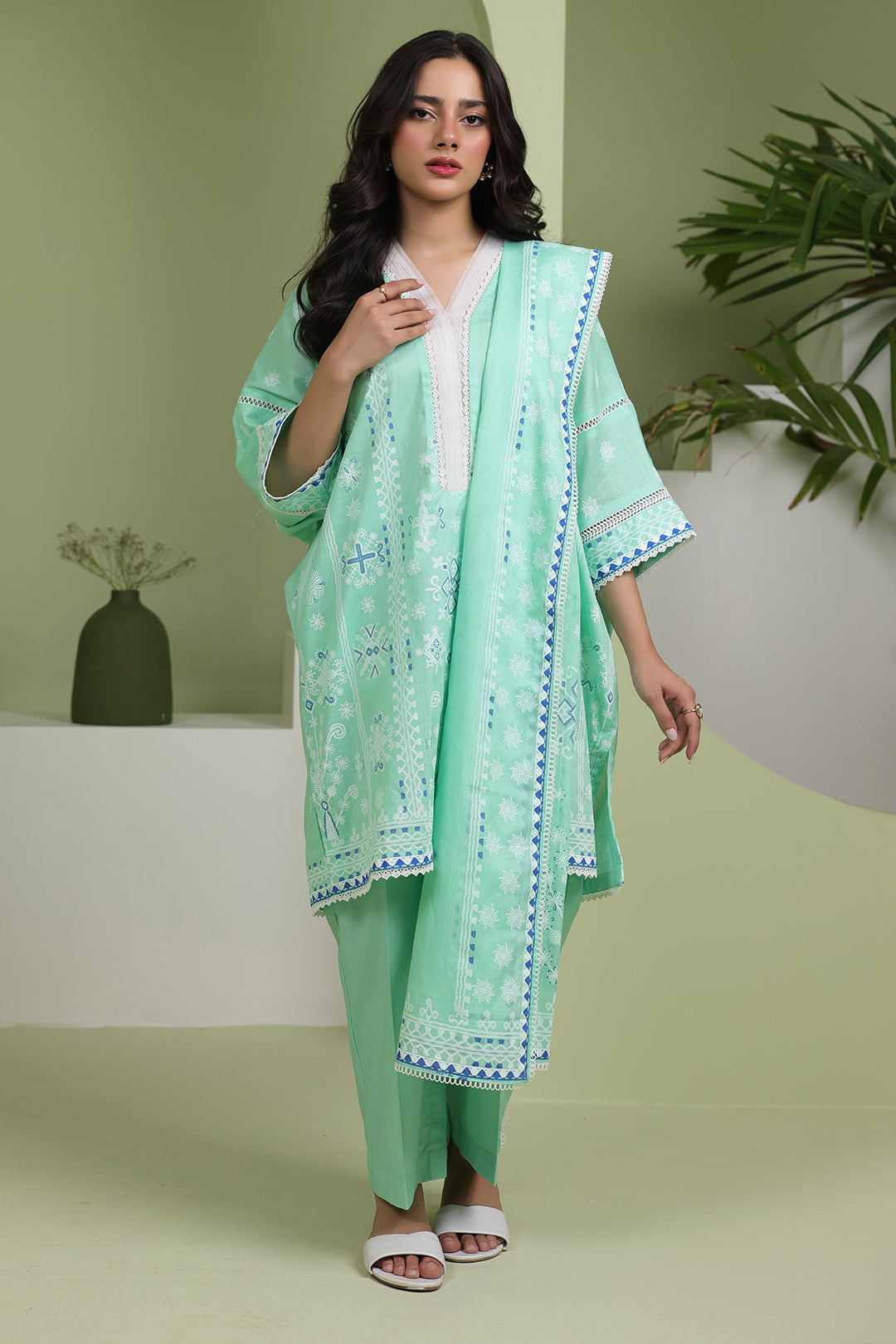Zellbury | Unstitched 3 Piece Slub | Shirt Shalwar Dupatta - 1240 - Libasekhas