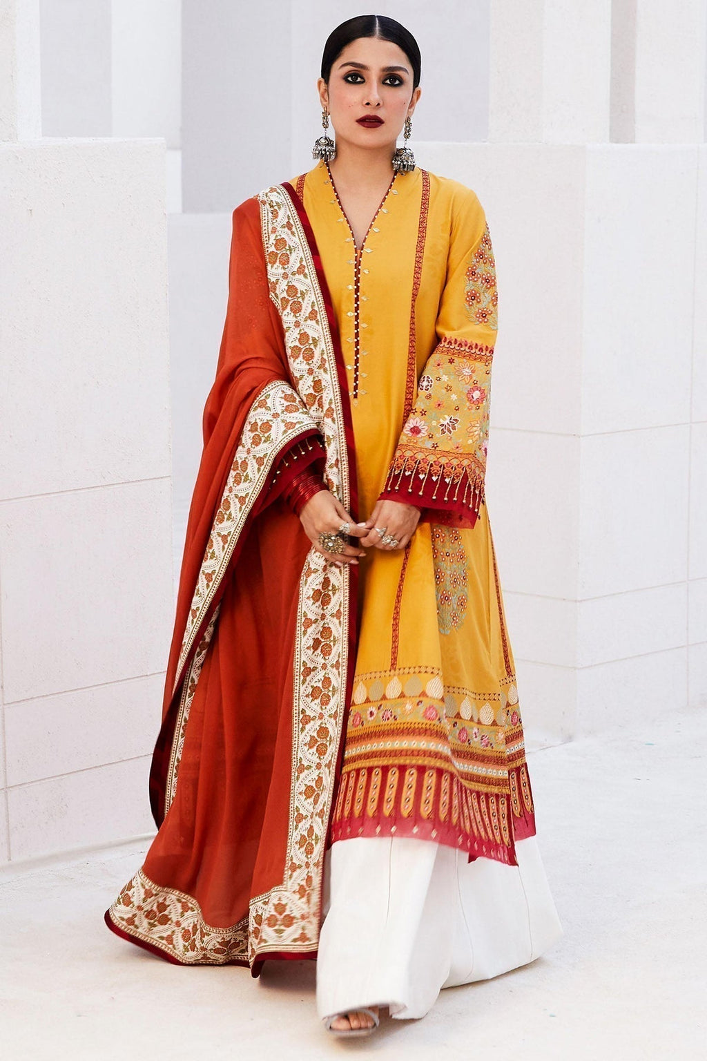 Zara Shahjahan | Luxury Lawn 24 | SANDAL-10A - Riwayat-e-Khas