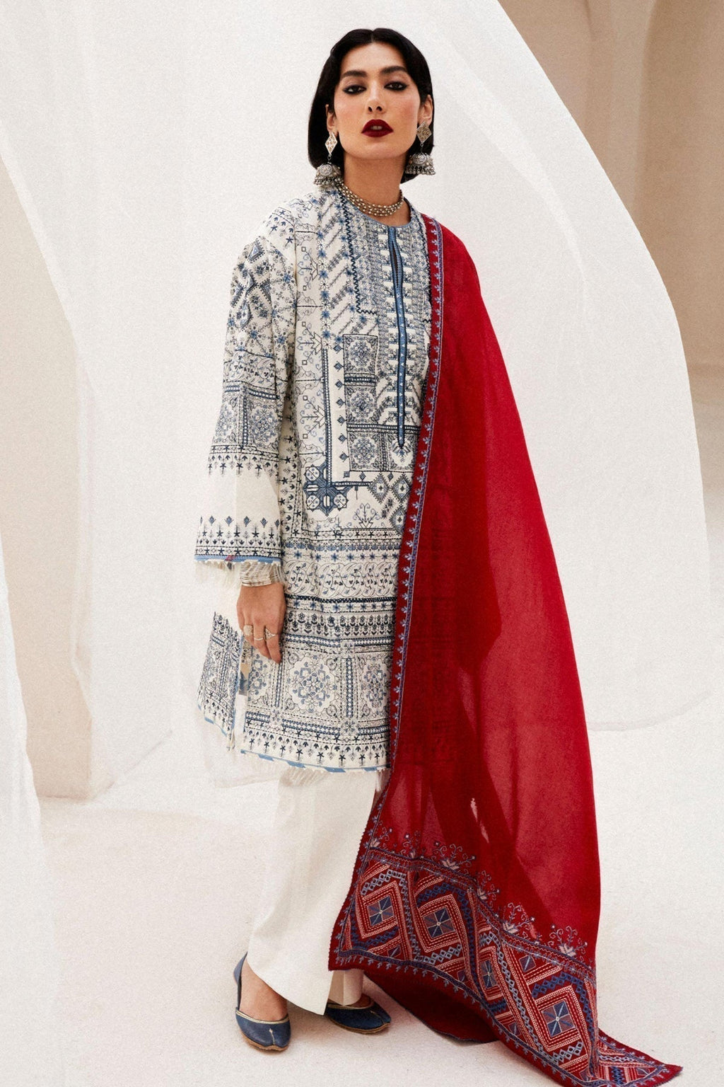 Zara Shahjahan | Luxury Lawn 24 | DIYA-2A - Riwayat-e-Khas